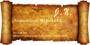 Joanovics Nikolett névjegykártya